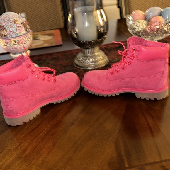 ‼️awesome Timberland Pink Boot women size 6/ big kid size 4 - Picture 9 of 10